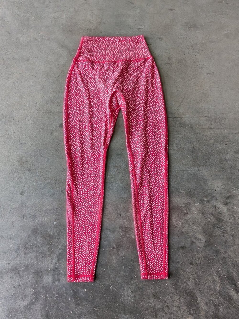 BuffBunny Legacy Salsa Red Bossy Print Leggings High Rise Polka Dot size XS
